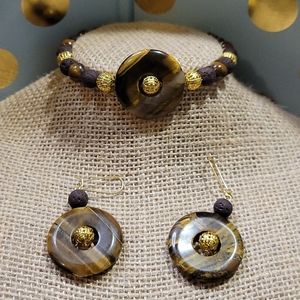 Genuine Tiger-eye Statement Aromatherapy Set